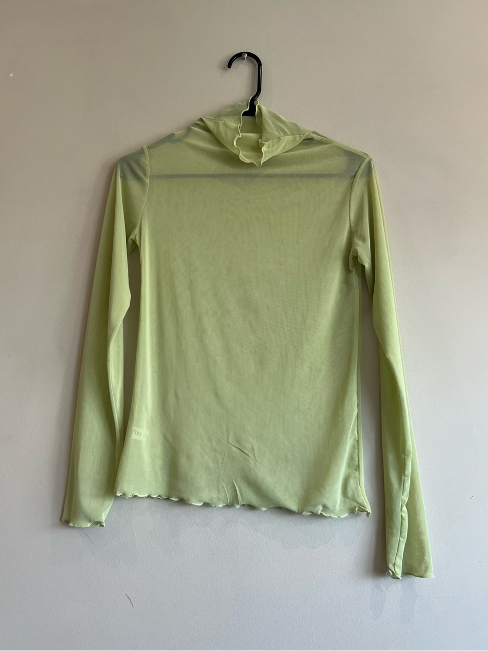 Sheer Mock Neck Long Sleeve Top